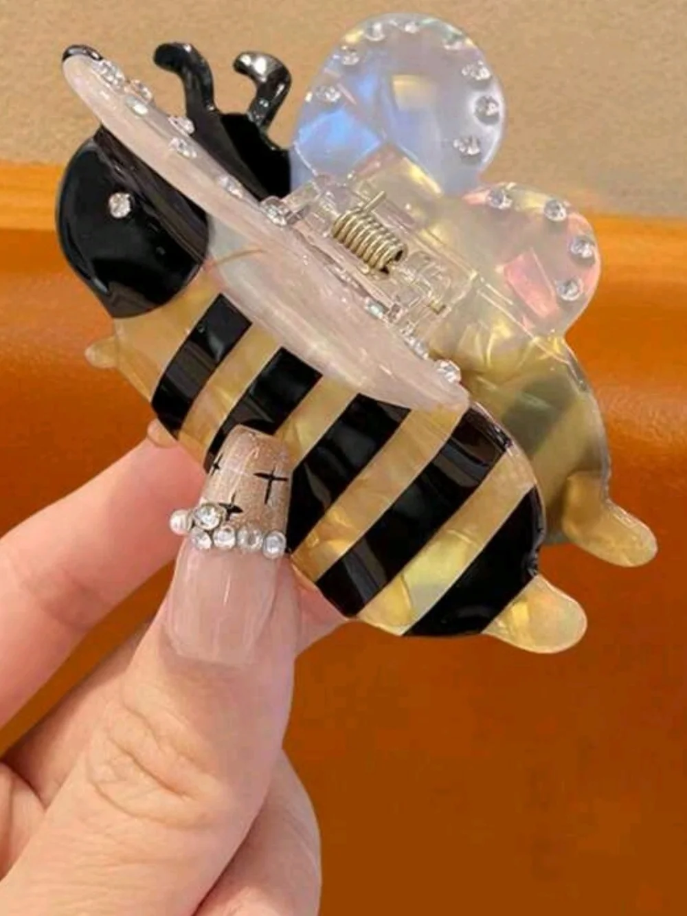 NWOT-Bee Striped Resin Hair Clip - Black & Gold 3 Clip Bundle